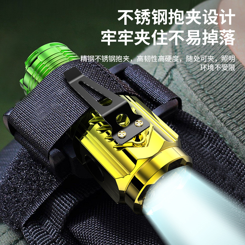 New cross-border flashlight with strong light, super bright mini flash, three-eye little monster abs flashlight, waterproof cap clip light Application Scenario