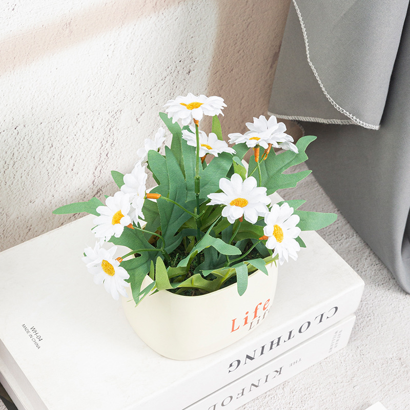 Best-selling artificial flower potted plants, artificial flowers, ceramic pot decorations, living room table ornaments, home decoration artificial flowers details Picture
