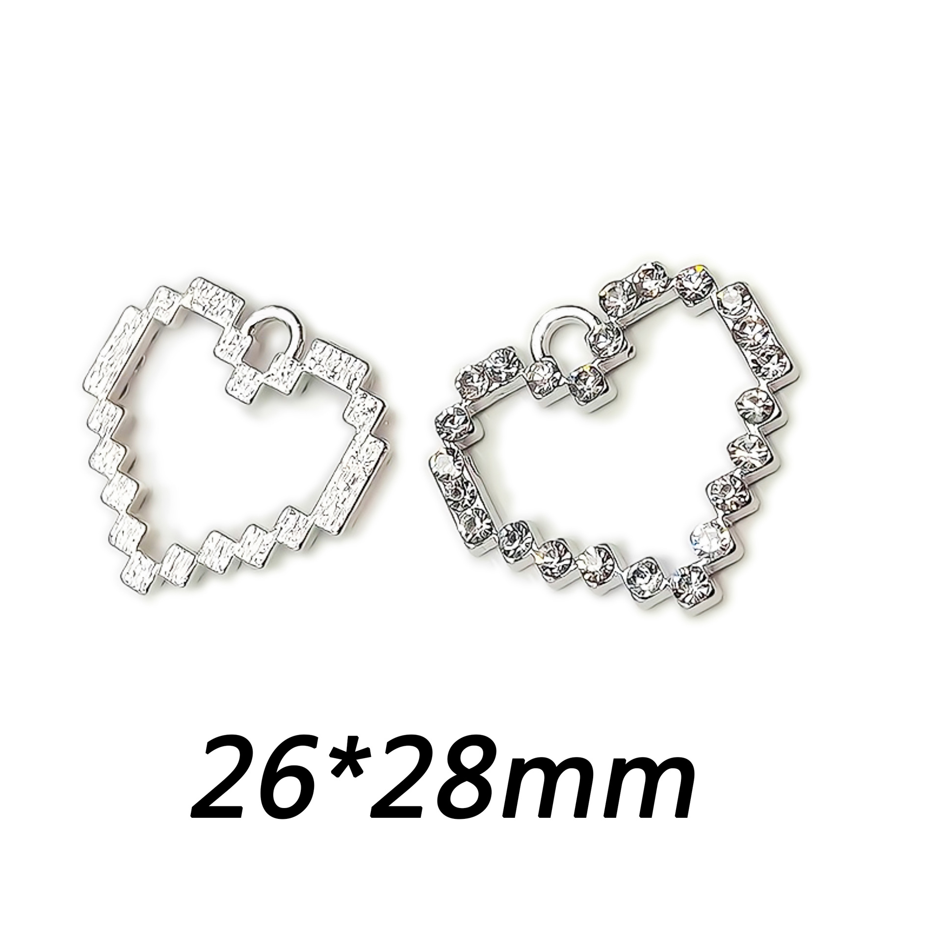 Alloy Accessories Heart Drop Oil Diamond Accessories Rhinestone Electroplating Handmade Headwear Hair Accessories Hair Clips Diy Materials Specification drawing