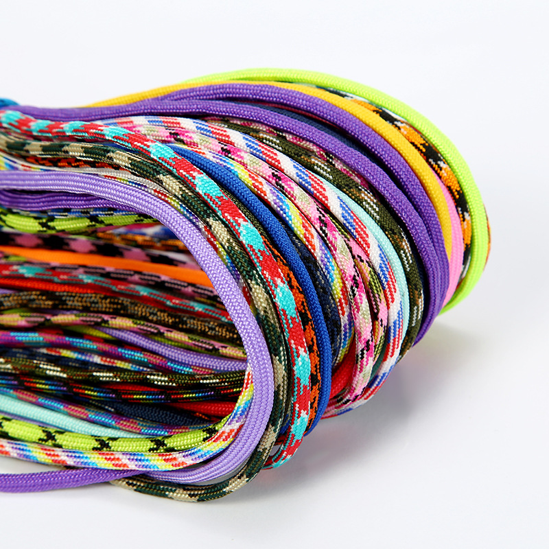 现货批发5mm七芯伞绳涤纶包芯绳户外装备捆绑绳彩色编织手绳手链一件代发图