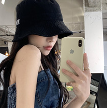 New black fisherman's hat female Korean version of everything to cover the face sunscreen hat female summer thin model sun basin hat show small face