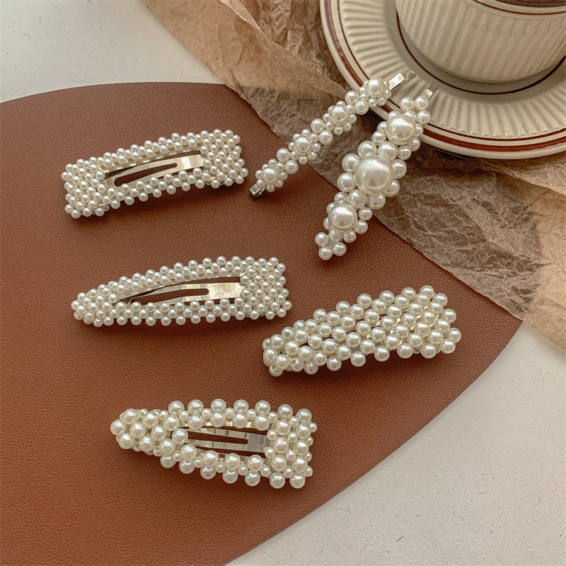 Pearl hair clips, bangs, forehead hair clippers, bb clips, popular one-line hair clips, 2022 new style clip headwear pic 3