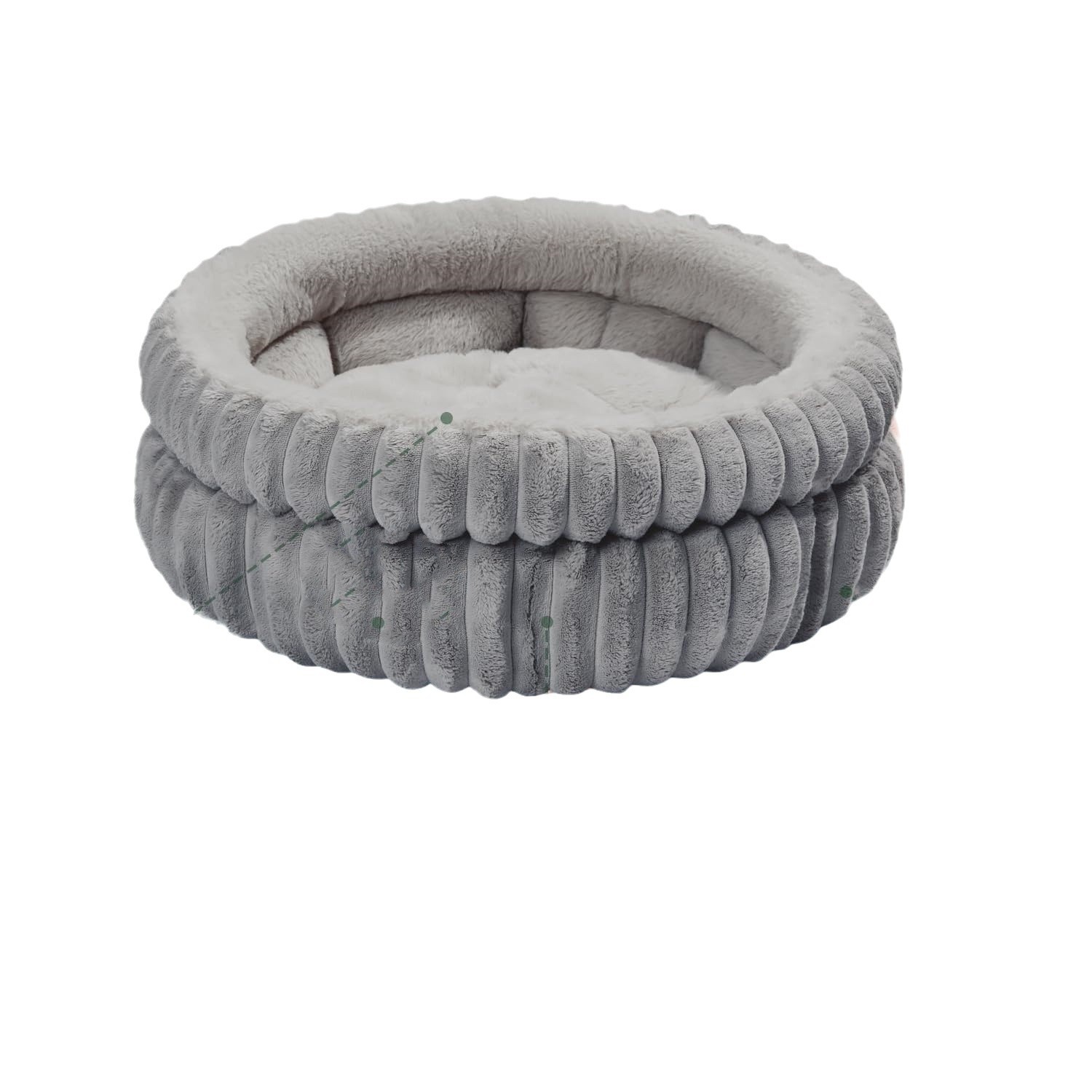 Cross-border best-selling new pet bed, warm cat bed and dog bed, round thickened warm straight striped cat and dog pet bed Item Picture
