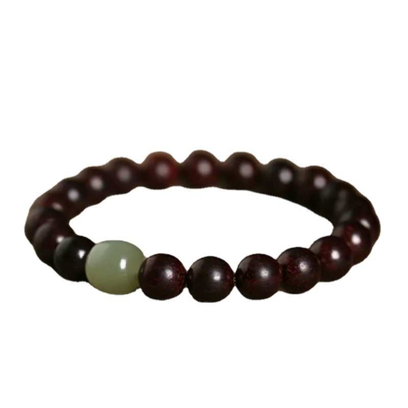 Natural Small Leaf Rosewood Bracelet Couple Style Bracelet Female Ebony Sandalwood Hand Jewelry And Tian Jade Top Bead Item Picture