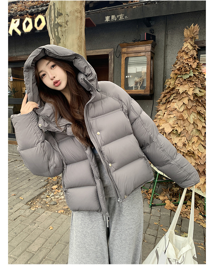 裳初90白鸭绒泡芙羽绒服女2025新款连帽面包服加厚羽绒外套平湖详情25