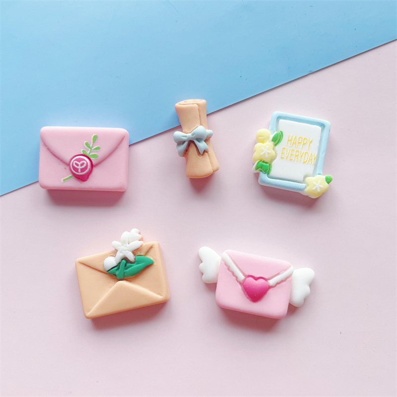Resin Accessories Envelope Accessories Duck Mouth Clip Material Pack Refrigerator Soft Adhesive Patch Mobile Phone Case Pendant Diy Cream Glue