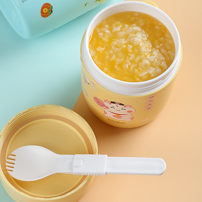 Palace Cat Wealth Attraction Series insulated Soup Cup, Student portable Milk Breakfast Cup, Adult Office Outdoor Portable Cup Application Scenario