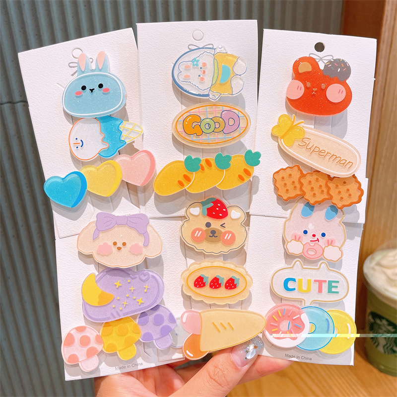 Cute Cartoon Children's Hair Clip Women's Net Red Hair Card Girl Bangs Clip Hair Accessories Baby Clip 2022 New Model