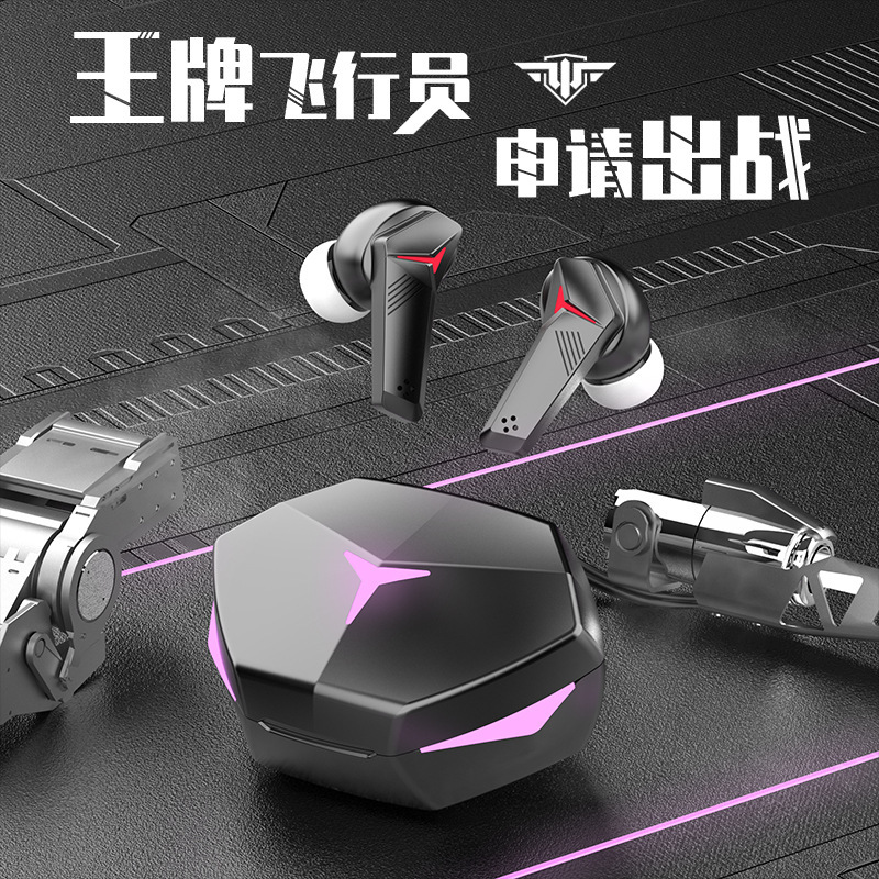 The T33 N35 wireless gaming Bluetooth headphones feature a dual-ear neon design, dual-mode touch control, and an ultra-long battery life for gaming details Picture
