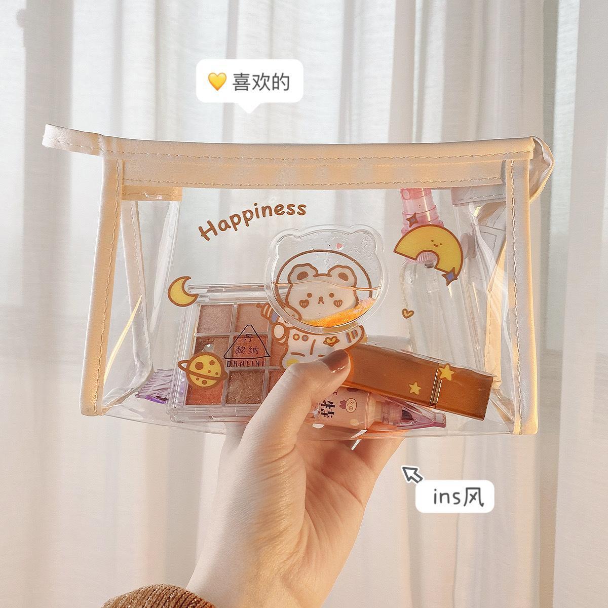 Transparent Pen Bag Large Capacity Female Simple Junior High School Students High Appearance Level High School Primary School Birthday Department Stationery Bag Pencil Case Specification drawing