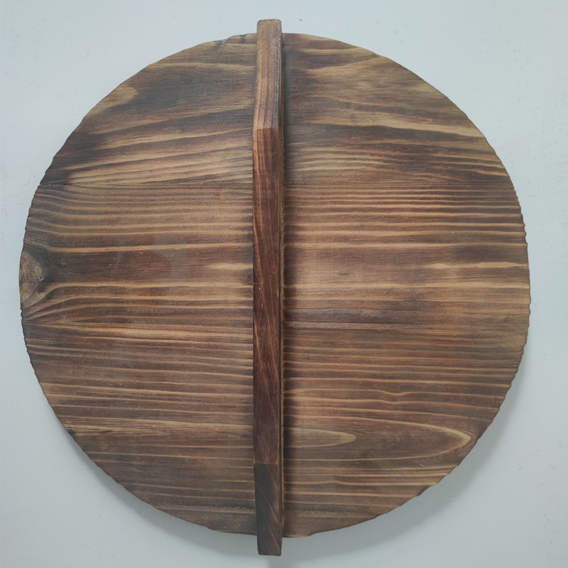 In stock: Pure wooden fir pot LIDS, round wooden LIDS, household anti-overflow iron pot LIDS
