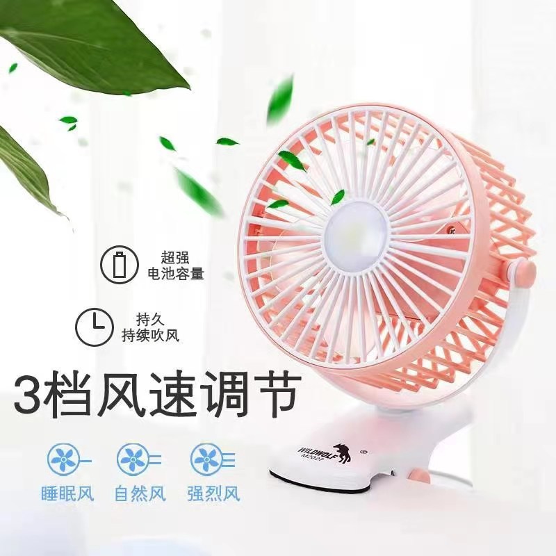 2022 New multi-functional usb clip Fan with Light Mini Portable 360-degree Small Fan manufacturer details Picture