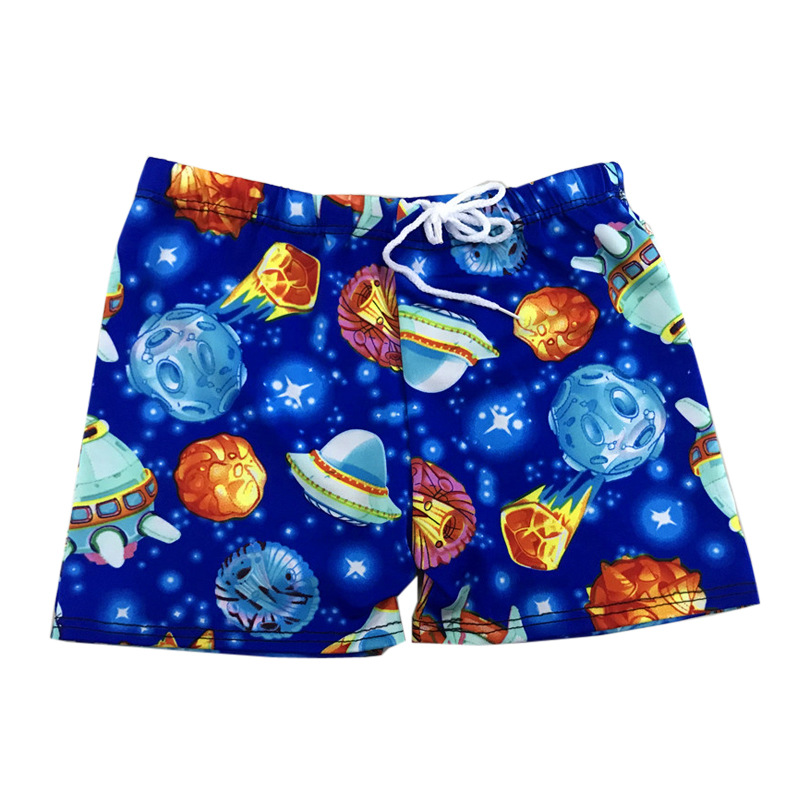 New patterned children's swimming trunks, cartoon flat corners, medium and large children's swimming trunks, hot spring boys' swimming trunks, 5-10 years old Item Picture