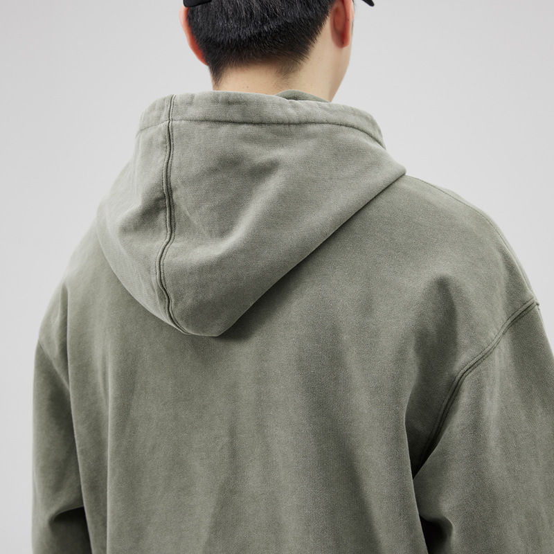 Men's hooded sweatshirt, heavyweight men's spring and autumn base layer shirt, American retro trendy brand men's coat, couple trendy men's hoodie Specification image