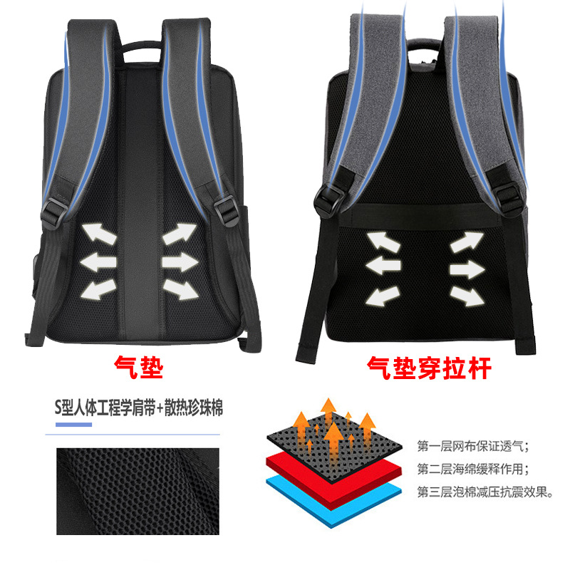 商务防水双肩细节图