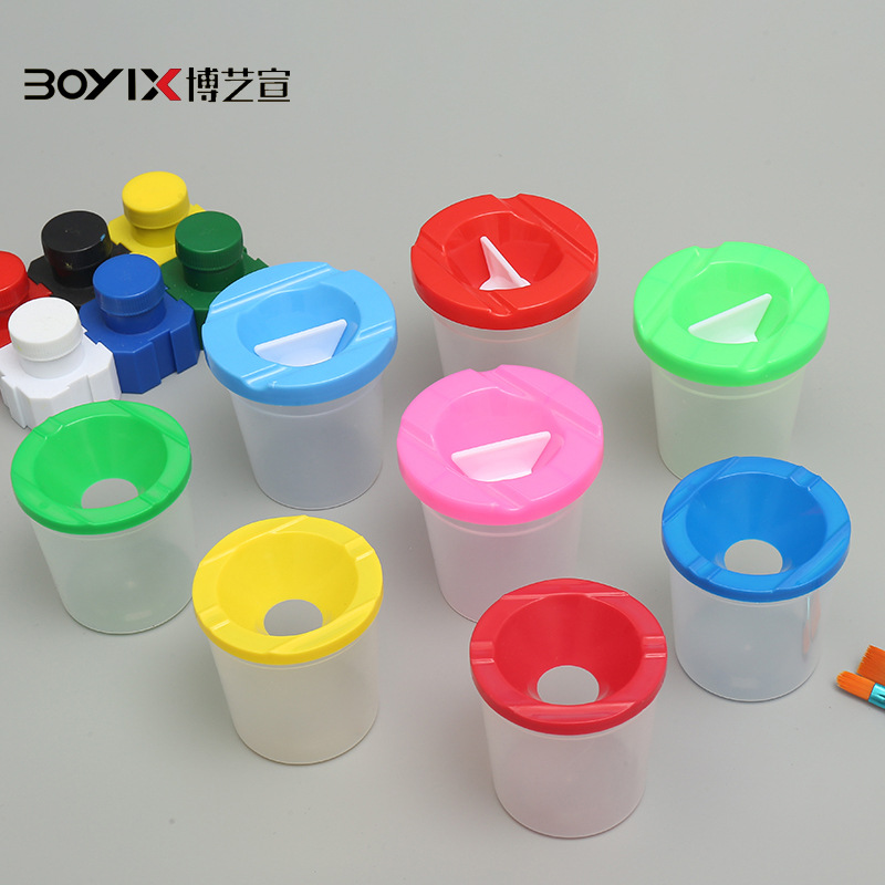 Amazon portable eco-friendly plastic anti-spill children's art multi-functional paint mixing, doodling and painting pen holder