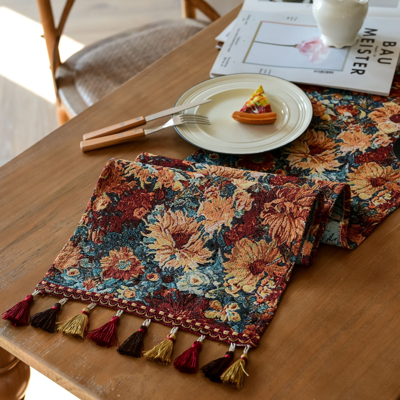 New Bohemian ethnic style heat insulation and anti-scald long strip Suzhou table flag Tea Flag TV cabinet cover wholesale from the manufacturer pic 81