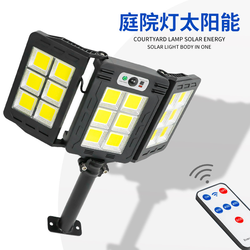 Cross-Border Outdoor Waterproof Lighting Street Lights Foldable Human Sensor Lights Integrated Charging Porch Patio Lights Solar Energy