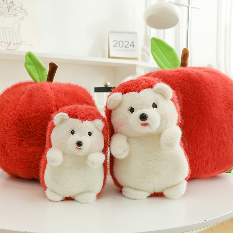 Tiktok Creative Apple Hedgehog Doll Plush Toy Rag Doll Can Be Detachable Hedgehog Cross-Border Batch A Hair Application Scenario