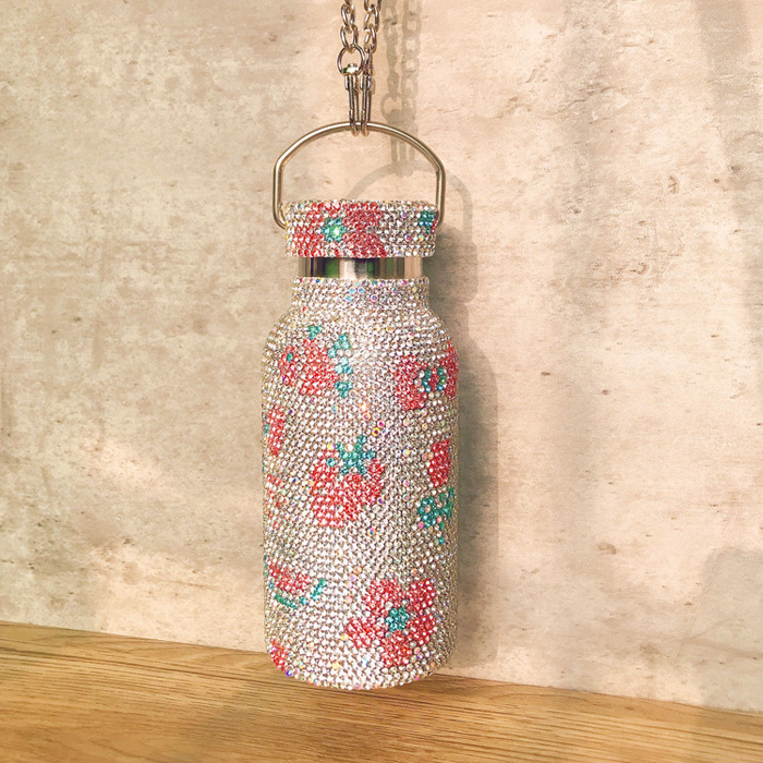 Thermos Cup Rhinestone Portable Female Full Diamond 316 Stainless Steel Water Cup Creative Gift Net Red Diamond Inset Instagram Cute Item Picture