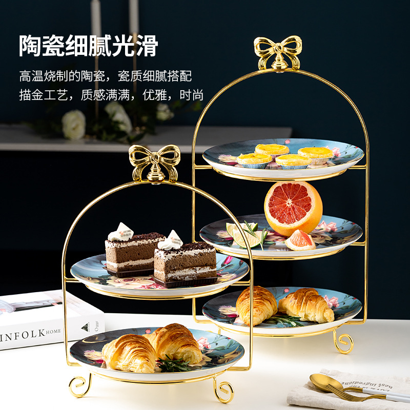 悍乐干果盘家用客厅茶几高级水果盘小精致蛋糕托盘甜品台摆件