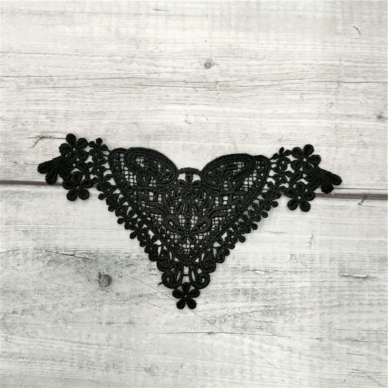 Manufacturers Direct Lace Flower A Sexy Underwear White Black Polyester Love Collar Hollow Water Soluble Clothing Accessories Application Scenario