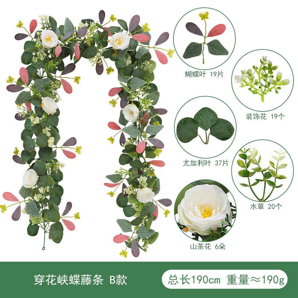 Artificial artificial green plants, eucalyptus vines, cross-border home decoration artificial vines, eucalyptus leaves, vines and green plants pic 26