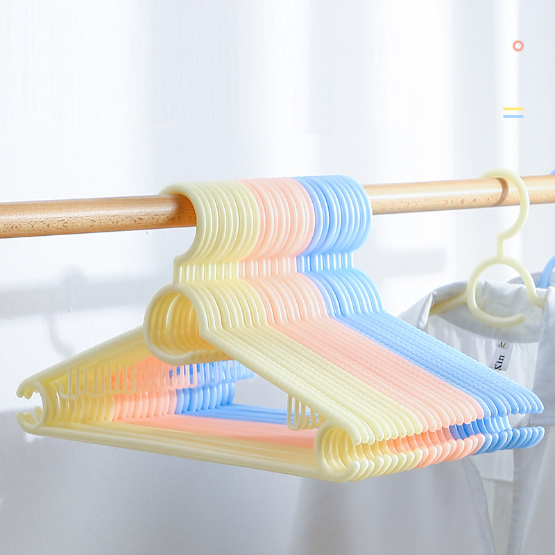 Clothes hangers seamless multi-functional thickened clothes hangers plastic household non-slip clothes hanging rack student dormitory drying clothes wholesale full figure