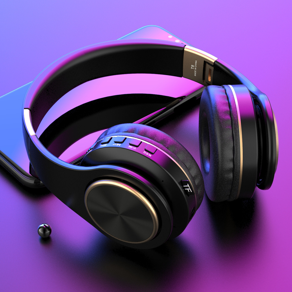 Ultra-long battery life, ANC noise-cancelling, portable, foldable, soft, large ear cup over-ear Bluetooth headphones, wireless gaming headphones Specification image