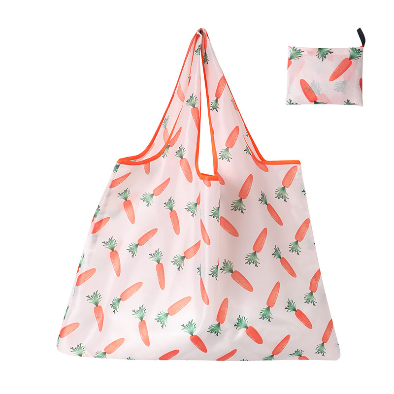 Japanese large-capacity shopping bags in stock, foldable large floral fabric square bags, creative portable printed grocery storage bags details Picture