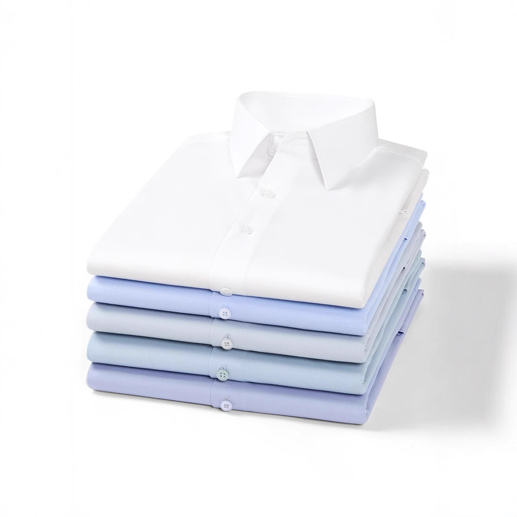 New Modal silk shirt for men, long-sleeved high-end shirt, smooth and wrinkle-resistant shirt, men's light luxury shirt details Picture