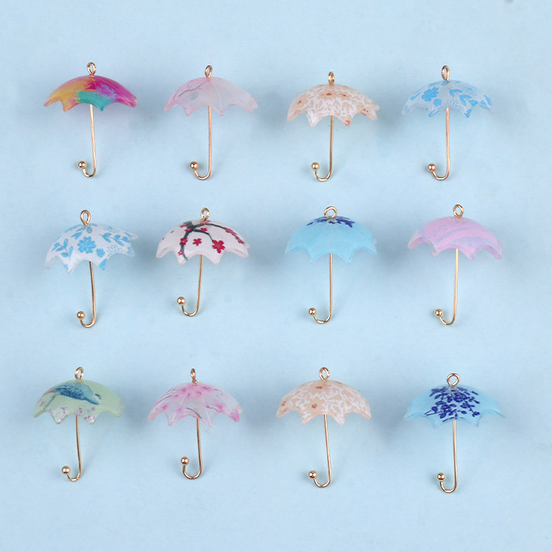 Creative heat shrink sheet hand-shaped small umbrellas, earrings, pendants, DIY accessories, earrings, pendants, materials in stock for wholesale Specification image