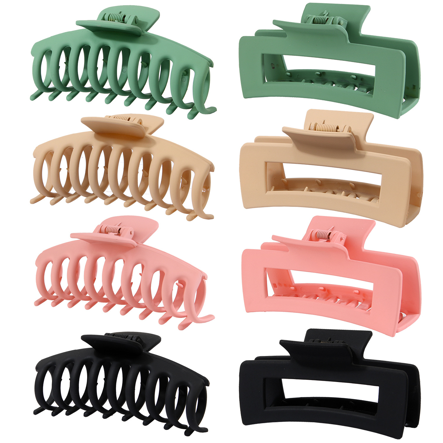 [Amazon Explosive Non-Trace Painting] Cross-Border Frosted Ps Material Hair Grab Rectangular Claw Clip Factory Goods Item Picture