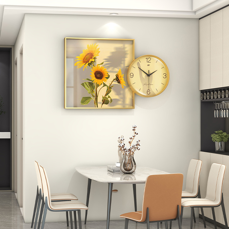 Living Room Home Clock Wall Clock 2023 New High-End Fashion Wall Watch Creative Simple Atmosphere Clock Hanging Wall details Picture