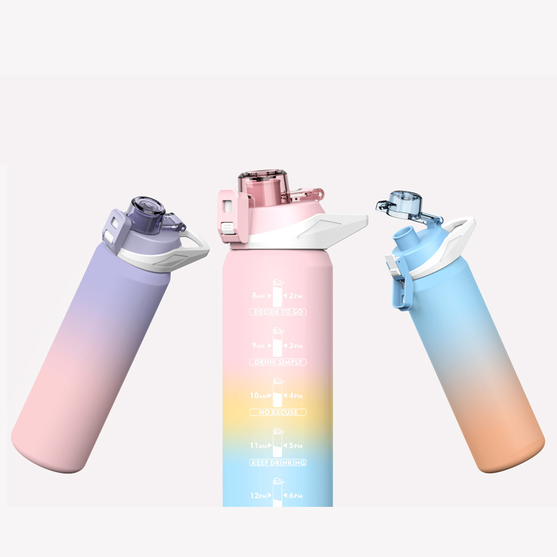 YMJ-2118 Rubber-coated hand-held colorful Gradient Sports Water Cup 1000ML Application Scenario
