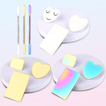 Stainless steel ring palette makeup Ring Mini palette Square heart smiley face beauty tools wholesale