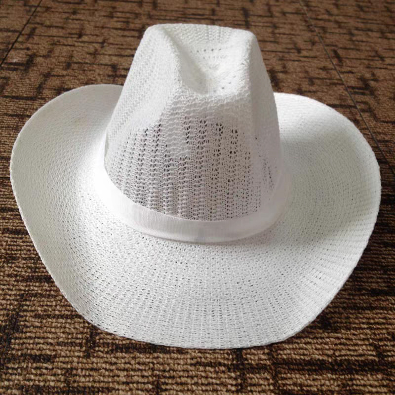 Summer men's and women's hats, travel beach sun protection hats, western cowboy casual wide-brimmed knitted hats, cross-border trade Application Scenario