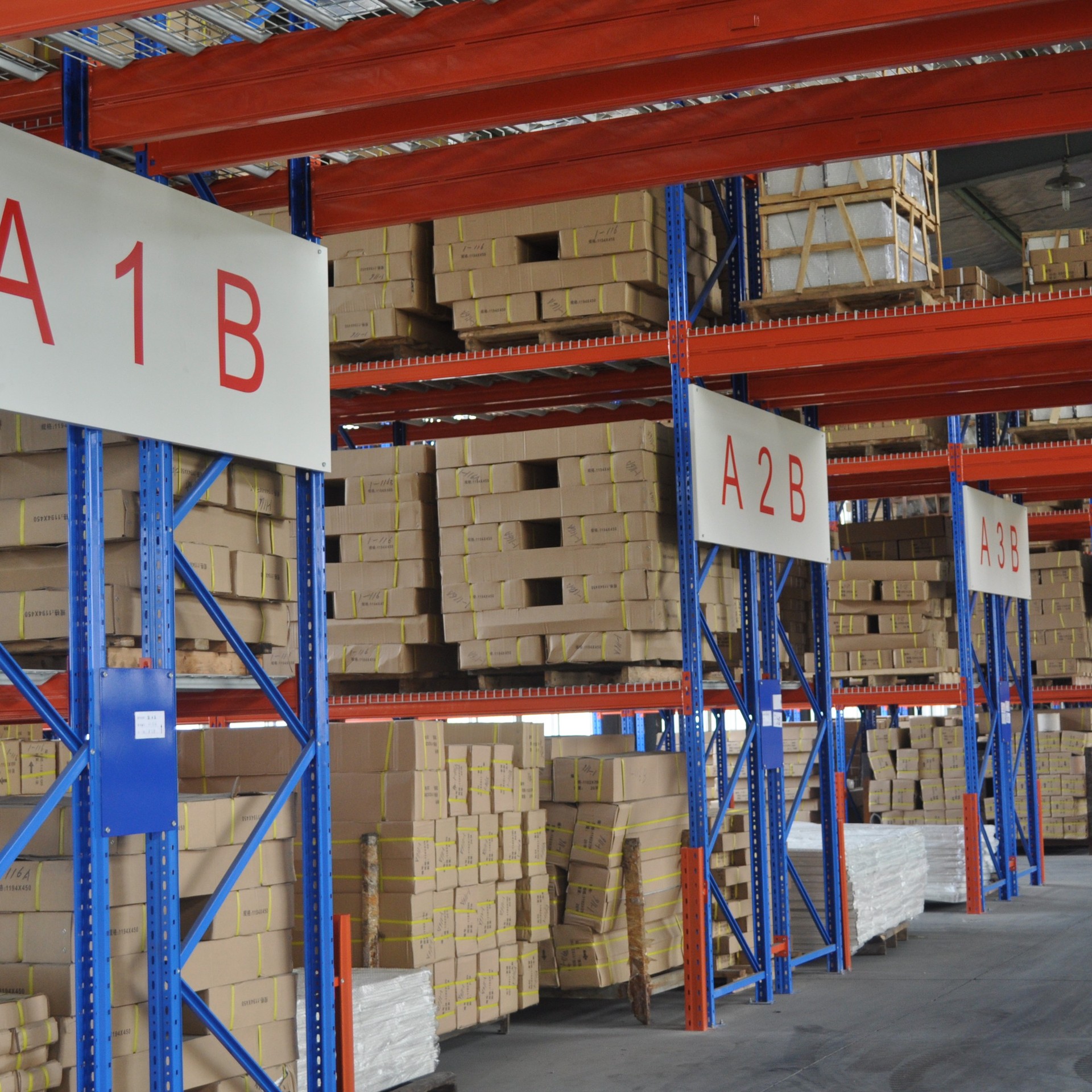 Thickened warehouse multi-layer heavy-duty pallet type storage shelves, pallet beam type high-position warehouse shelves, iron frames details Picture