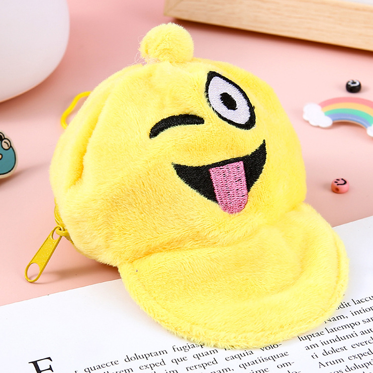 2022 Cartoon Smiling Face Baseball Cap Coin Purse Cross-border Children's Gift Key Case Amazon Factory Direct Sales