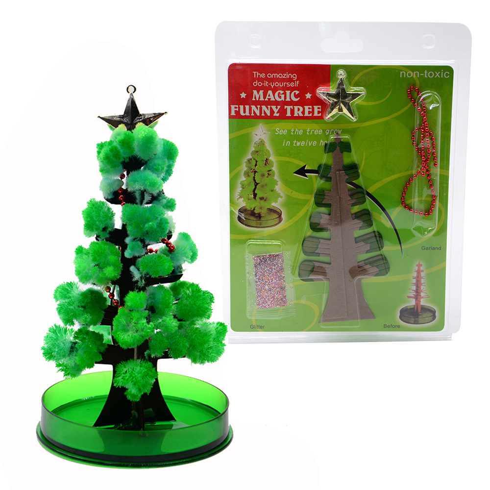 Magical Christmas tree, paper tree in bloom, creative desktop, stress-relieving gift, toy, science laboratory, handmade Application Scenario