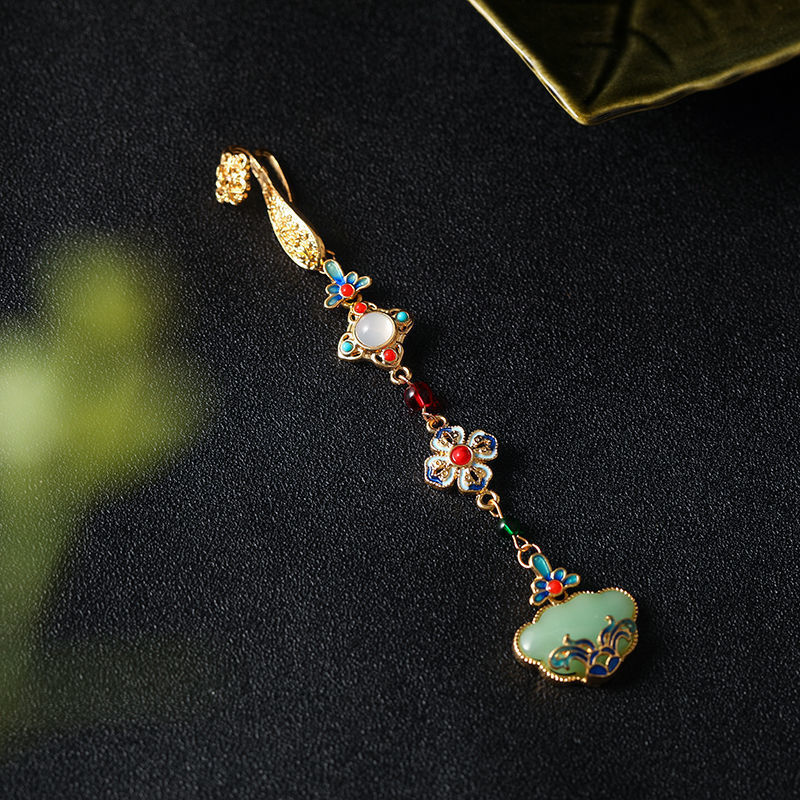 Chinese fashion cheongsam pressure flanges original ancient style pendant brooch Hanfu tea dress fringe retro Chinese makeup with accessories female Application Scenario