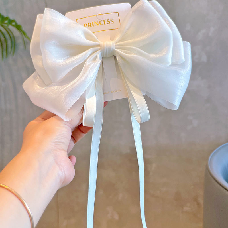 Ribbon super fairy Chinese trend bow, girls' ribbon hair clip, top clip, high-end children's hair accessories, cross-border hair accessories details Picture