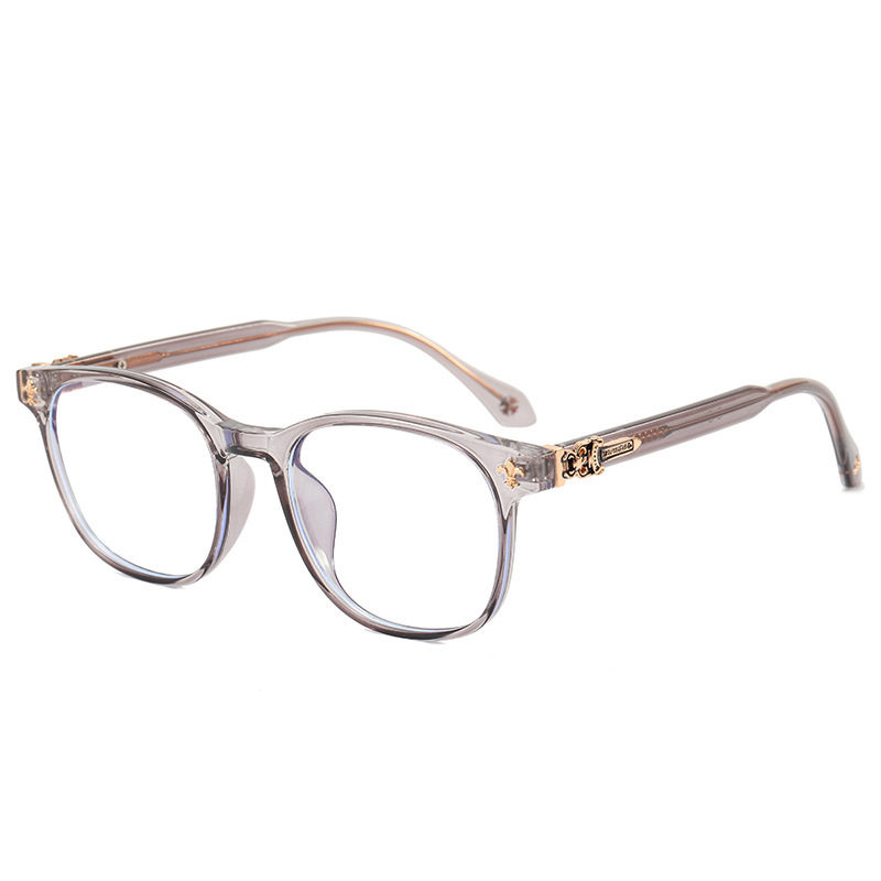 新款TR90眼镜金属平光镜 个性克罗芯镜腿复古眼镜框 防蓝光眼镜详情图3