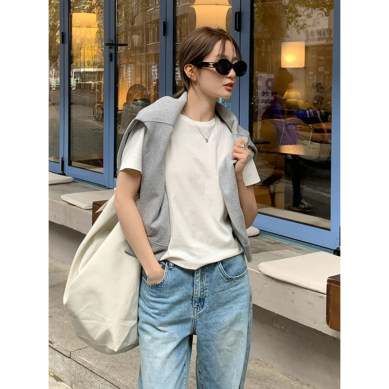 【11 Colors 】 Basic round-neck short-sleeved T-shirt for women 2025 Spring/Summer New simple and versatile solid color top T003