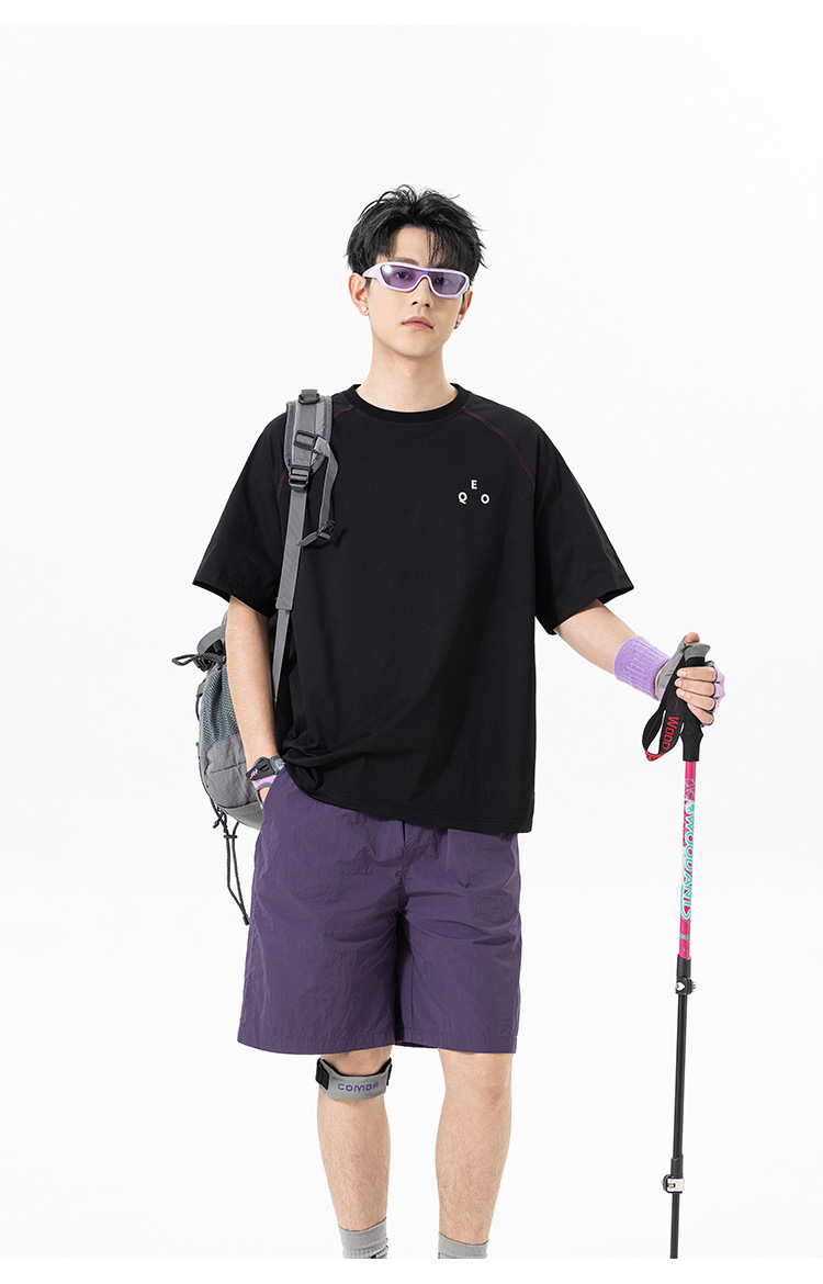 黑色索罗娜短袖t恤男夏季凉感速干半截袖cleanfit篮球运动五分袖详情29