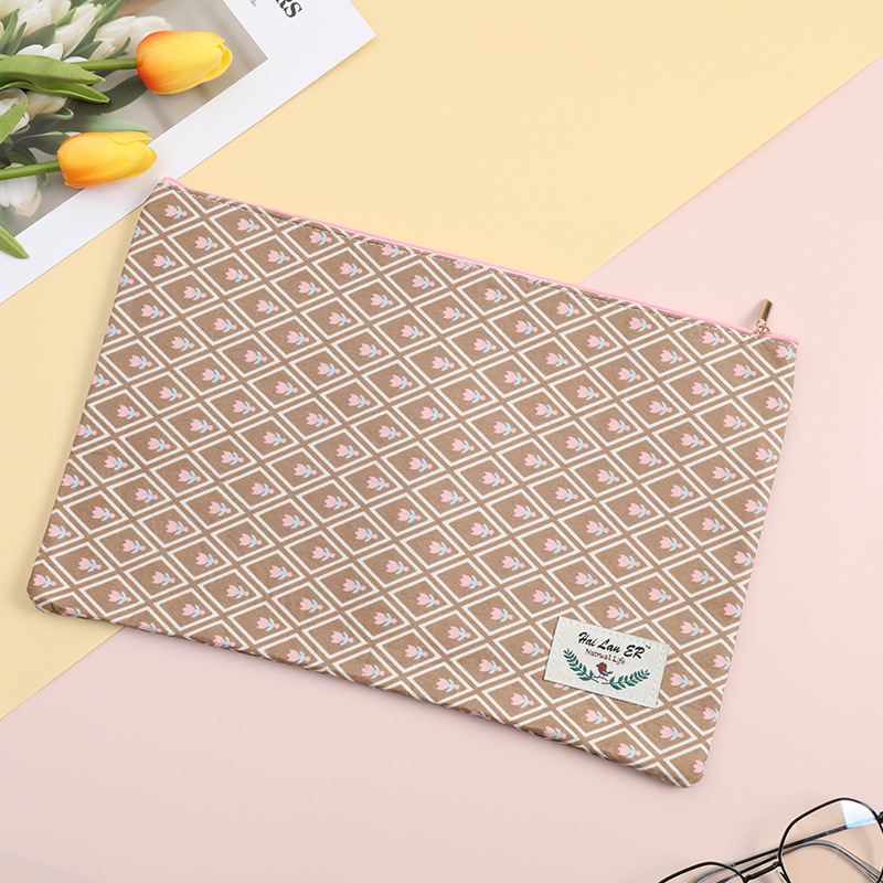Factory direct supply of office supplies, grid zipper file bags, hand-held document bags, wholesale student stationery, file bags Specification image