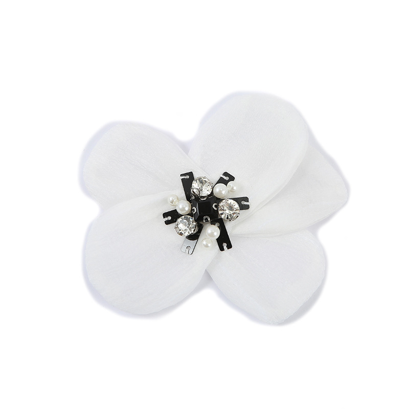 Hand-Beaded Chiffon Fabric Five-Petal Chiffon Flower Material Clothing Dress Luggage Accessories Clothing Accessories Item Picture