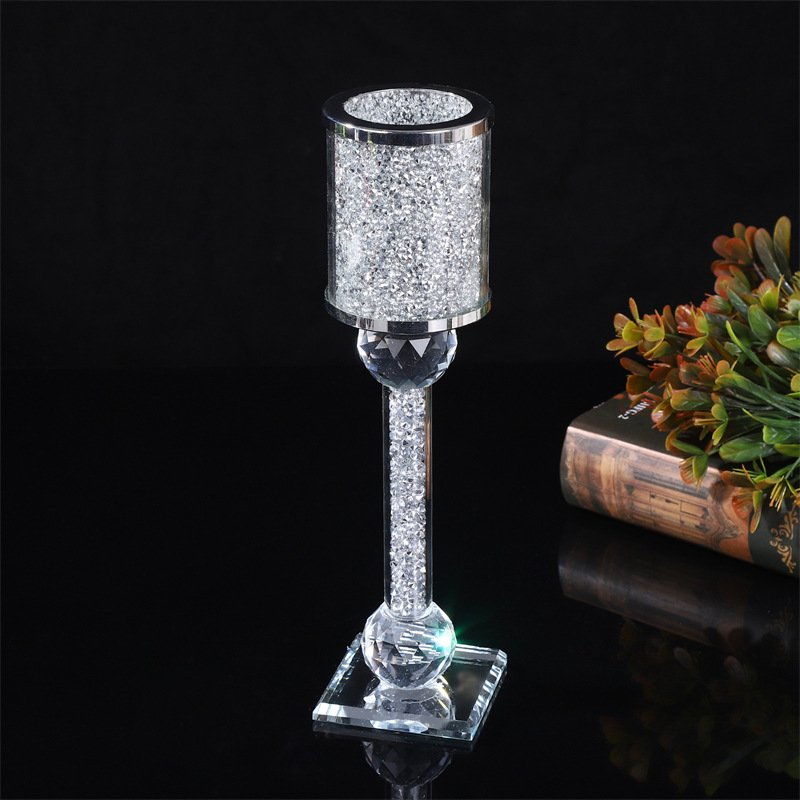 Home Wedding Creative Decoration Modern Simple Glass Crystal Candlestick With Diamond Ring Handicraft Decoration Xiangyu Crystal details Picture
