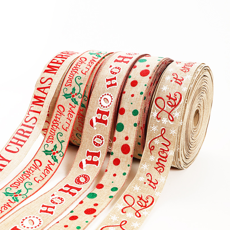 Christmas glitter gold onion Christmas ribbon Christmas ribbon Christmas ribbon gift decoration Christmas tree woven ribbon wholesale details Picture