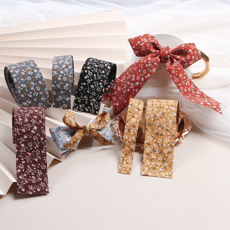 Korean Double-Sided Floral Chiffon Ribbon Diy Bow Hair Accessories Clothing Gift Packaging Hat Band Material Accessories Application Scenario